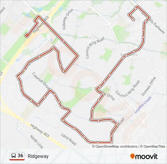 36 Bus Line Map