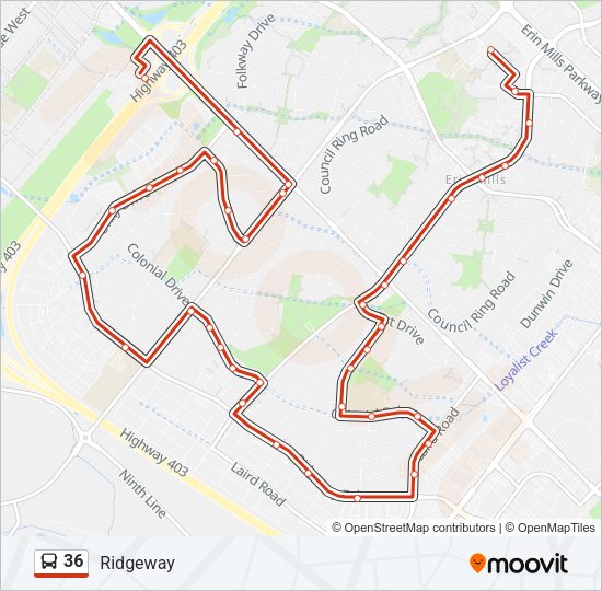 36 Bus Line Map