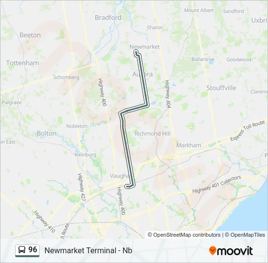 96 Bus Line Map