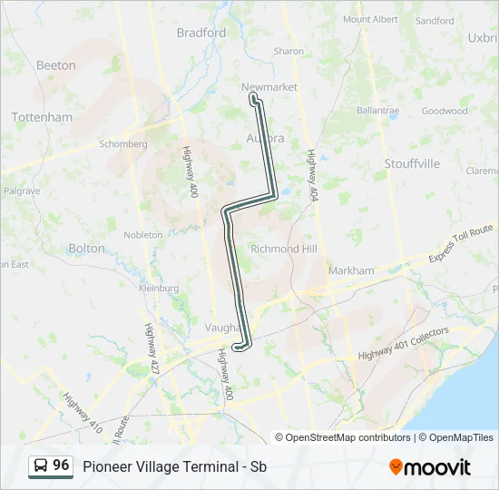 96 Bus Line Map