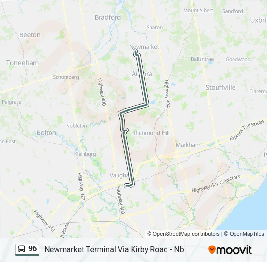 96 Bus Line Map