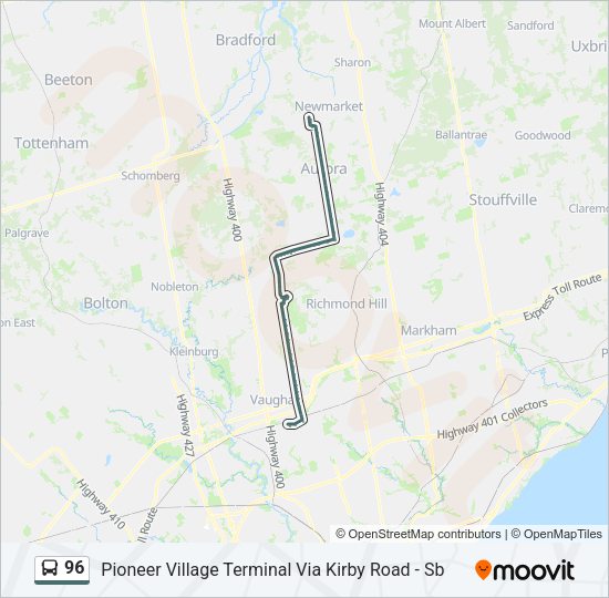 96 Bus Line Map