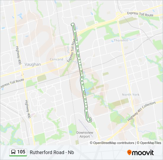 105 bus Line Map