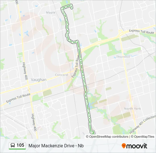 105 Bus Line Map