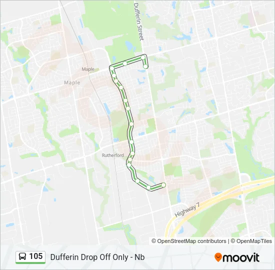 105 Bus Line Map