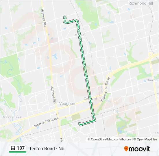 107 Bus Line Map