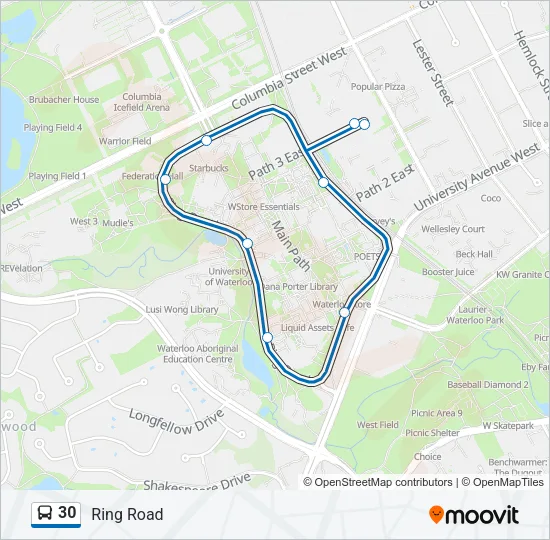 30 Bus Line Map