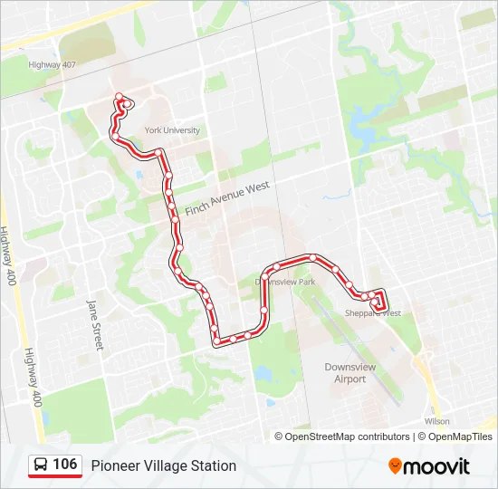 106 Bus Line Map