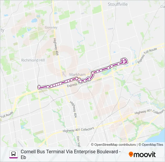 PURPLE A Bus Line Map