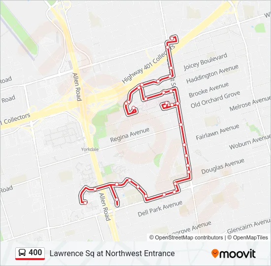 400 Bus Line Map