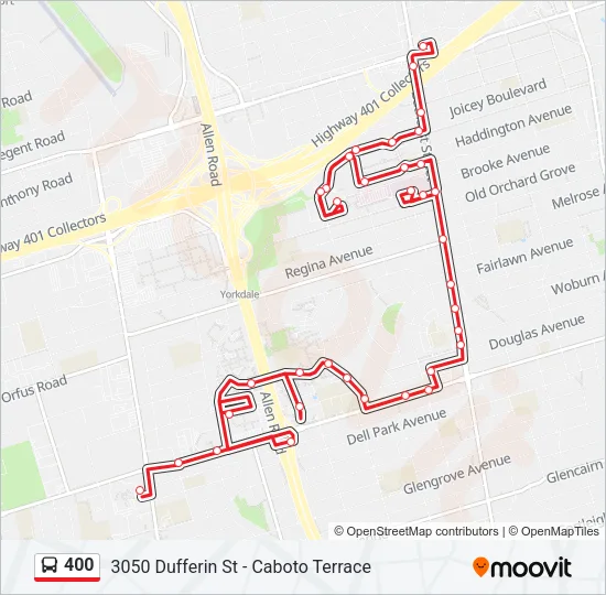 400 Bus Line Map