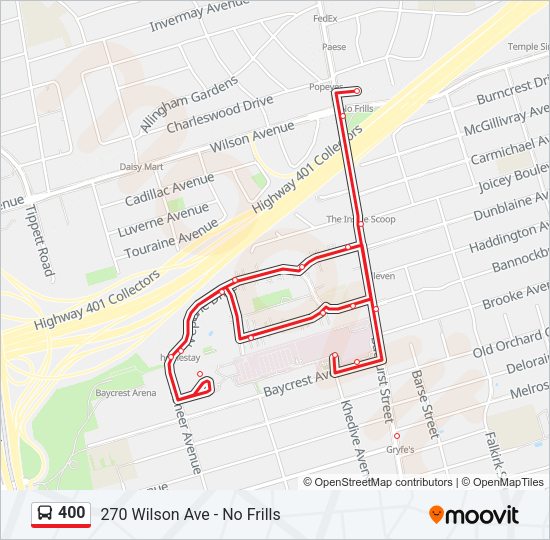 400 Bus Line Map