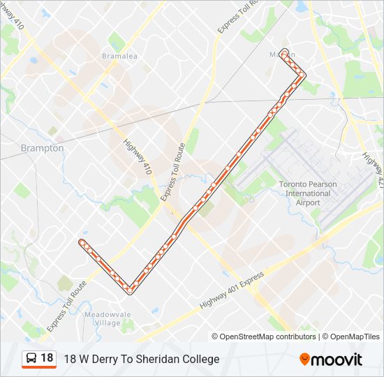 18 Bus Line Map