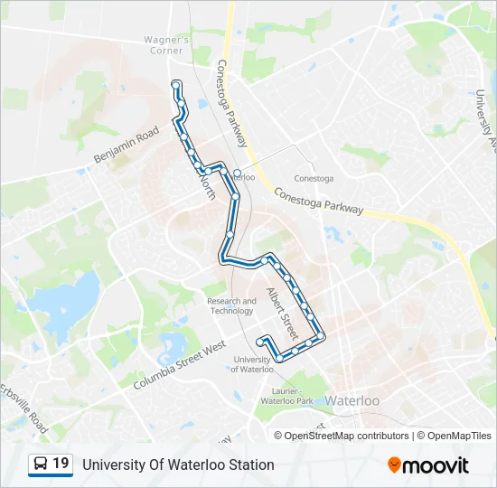 19 Bus Line Map