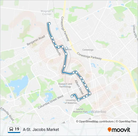 19 Bus Line Map