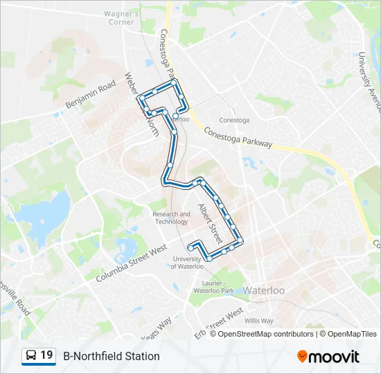 19 Bus Line Map