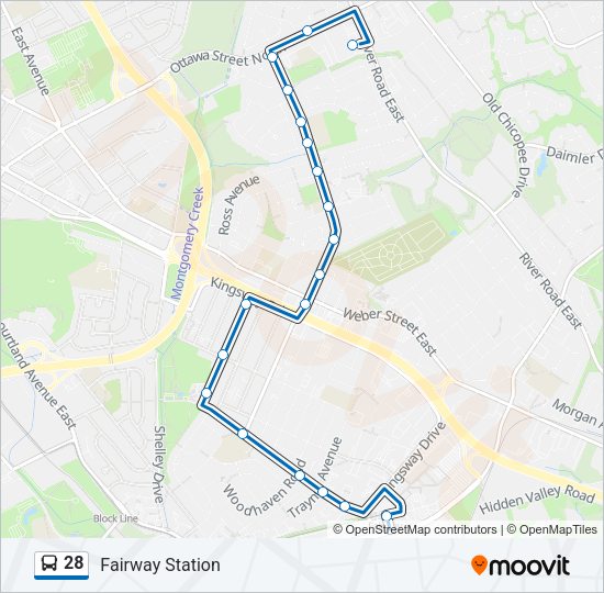 28 Bus Line Map