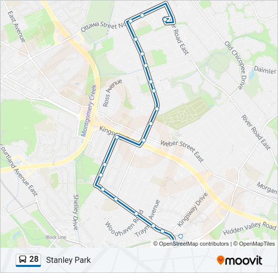 28 Bus Line Map