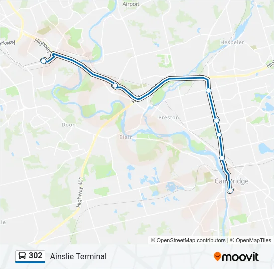 302 Bus Line Map