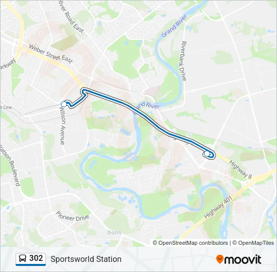 302 Bus Line Map