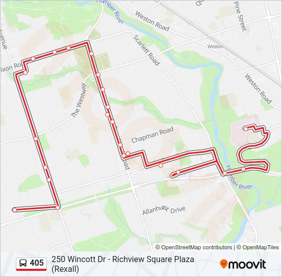 405 Bus Line Map