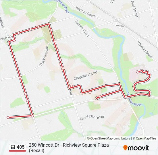 405 Bus Line Map