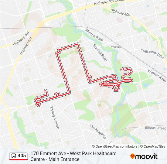 405 Bus Line Map
