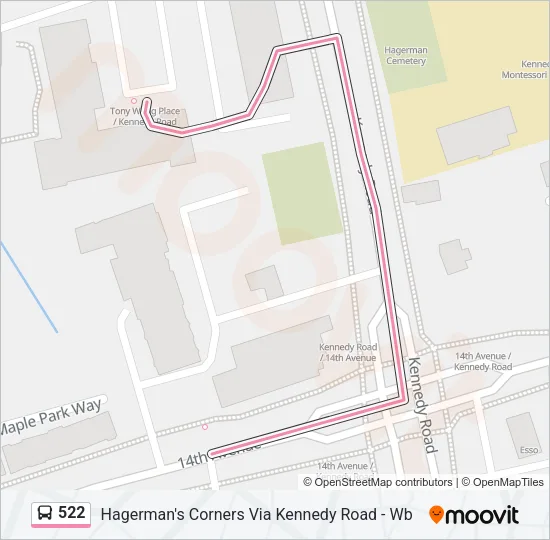 522 Bus Line Map