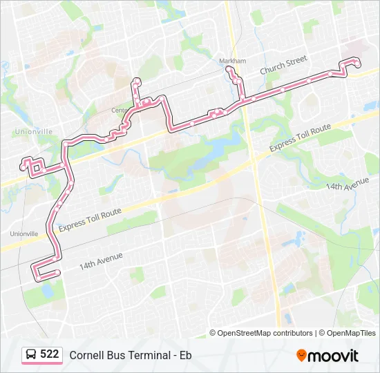 522 Bus Line Map