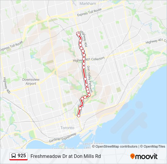 925 bus Line Map