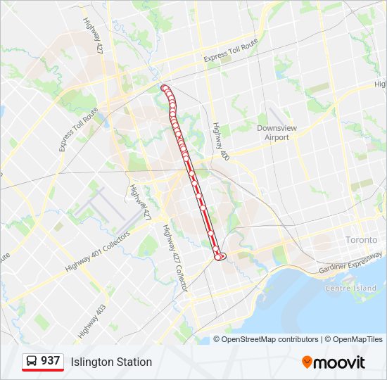 937 Bus Line Map