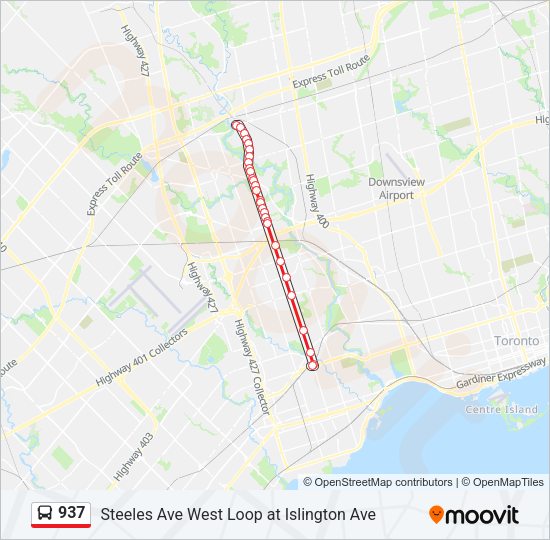 937 Bus Line Map