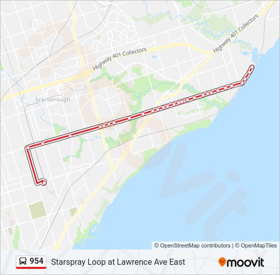 954 Bus Line Map