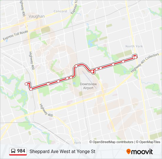 984 bus Line Map