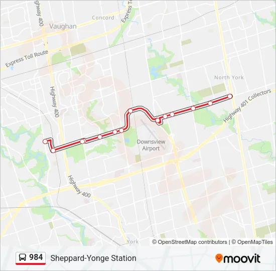 984 Bus Line Map