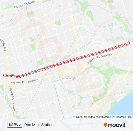 985 Bus Line Map