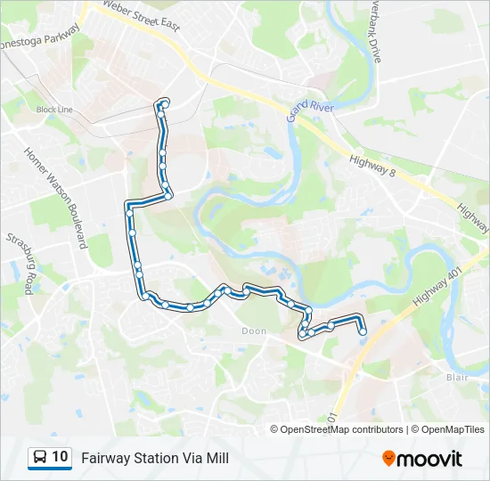 10 Bus Line Map