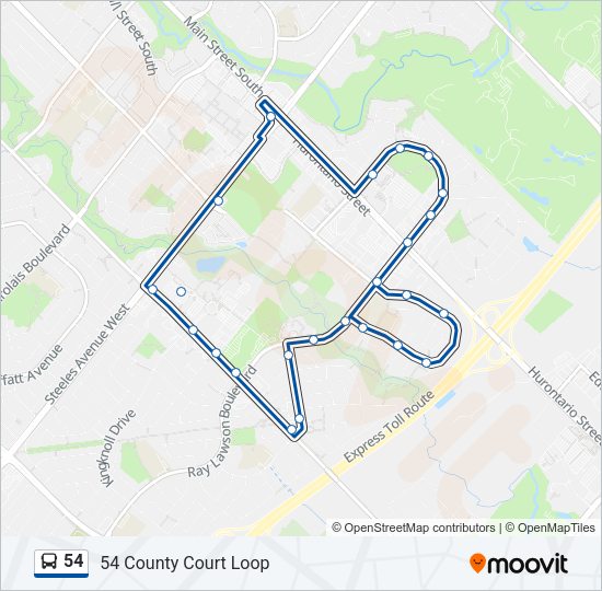 54 bus Line Map