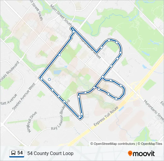 54 Bus Line Map
