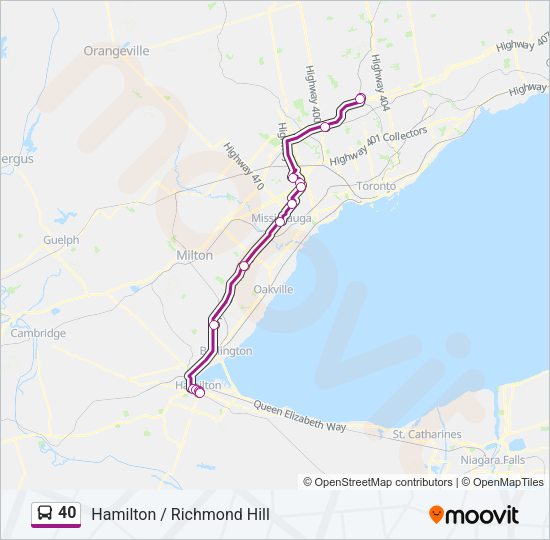 40 Bus Line Map