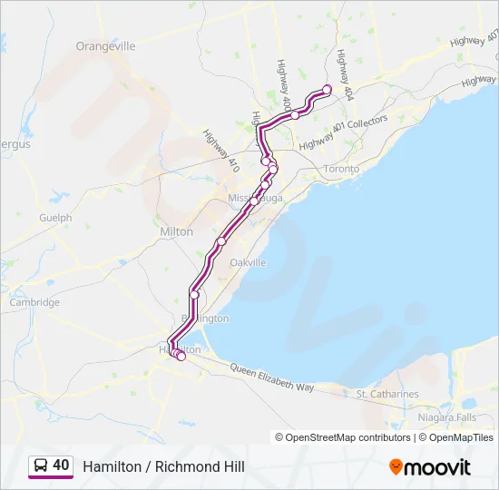 40 Bus Line Map