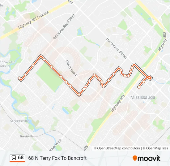 68 Bus Line Map