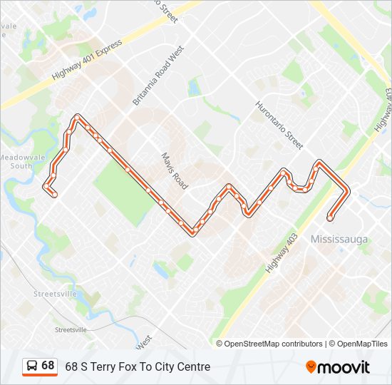 68 Bus Line Map