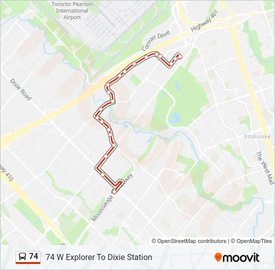 74 Bus Line Map