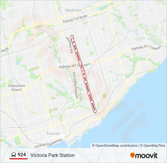 Plan de la ligne 924 de bus