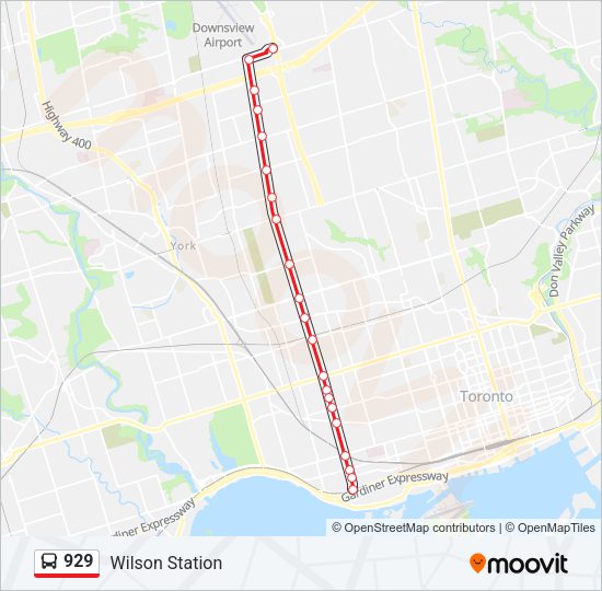 929 Bus Line Map