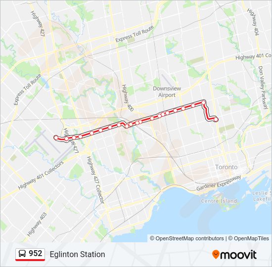 952 bus Line Map