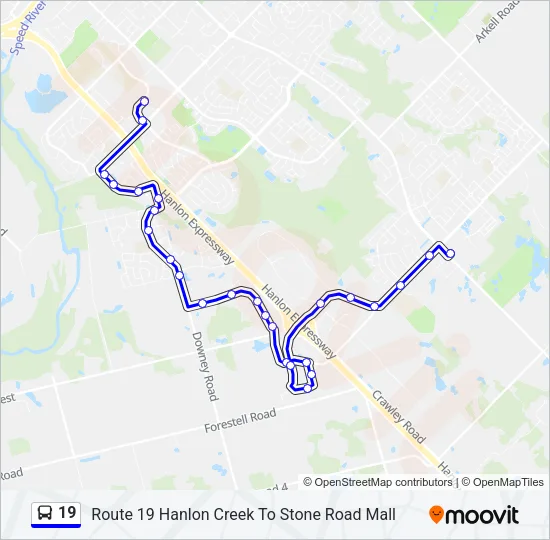 19 Bus Line Map