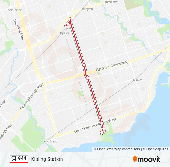 944 Bus Line Map