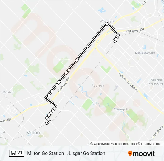 21 Bus Line Map